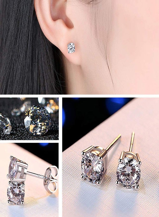 BQFIFE Small Stud Earrings for Women Sterling Silver 4mm Hypoallergenic - Image 5